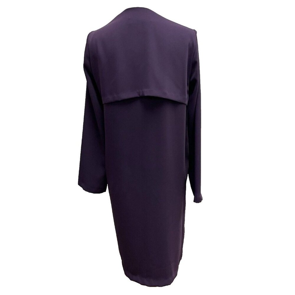Jones Studio Women's Cardigan Open Front Long 100% Polyester Size Small Purple - Picture 6 of 10